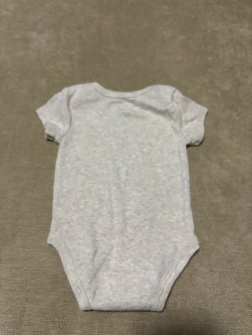 Nike Infant Short-Sleeve One-Piece Bodysuit in Heather Gray with Tan Swoosh